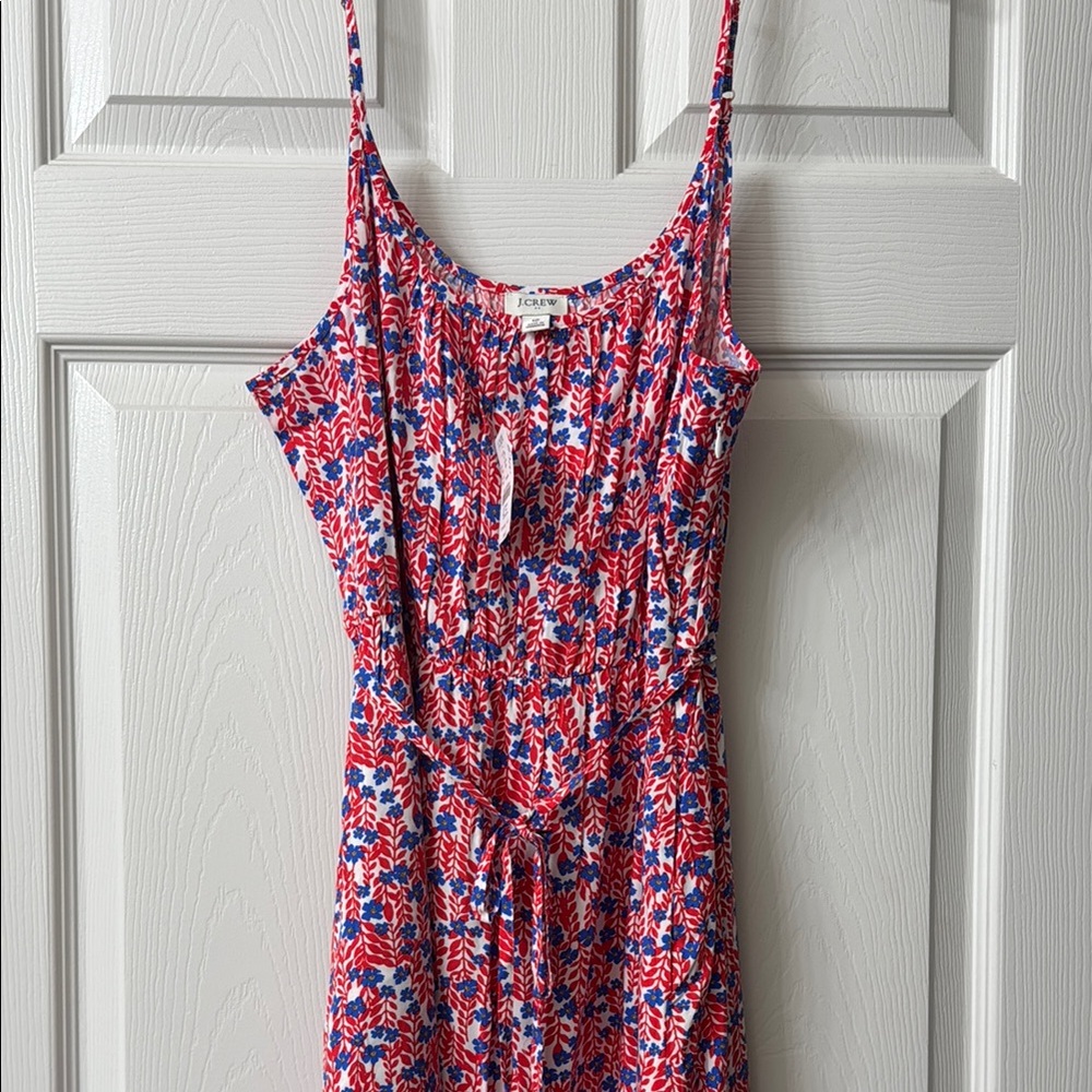 BNWT JCrew Floral Strap Dress with Tie Belt